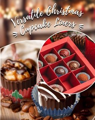 400 Pcs Mini Xmas Cupcake Liners Wrappers With 12 Pcs Holiday Toppers Kit