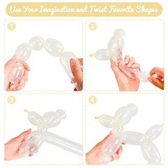 Clear 260 Balloons 100 Count Long Latex Balloon Arch Twisting