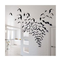 Coogam 60PCS Halloween Bats Decoration, 4 Different Sizes Realistic PVC Black…