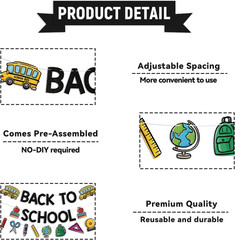 Back to School Banner – First Day of School Classroom Decor, Apples Pencil Garla