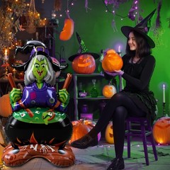 2 Pcs Halloween Pumpkin Witches Balloons Foil Large 45 Inch Inflatable Standi…