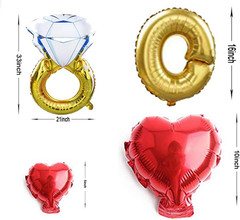 Will You Marry Me Letter Balloons Banner, 16Inch Gold Letter Foil Balloons Red H
