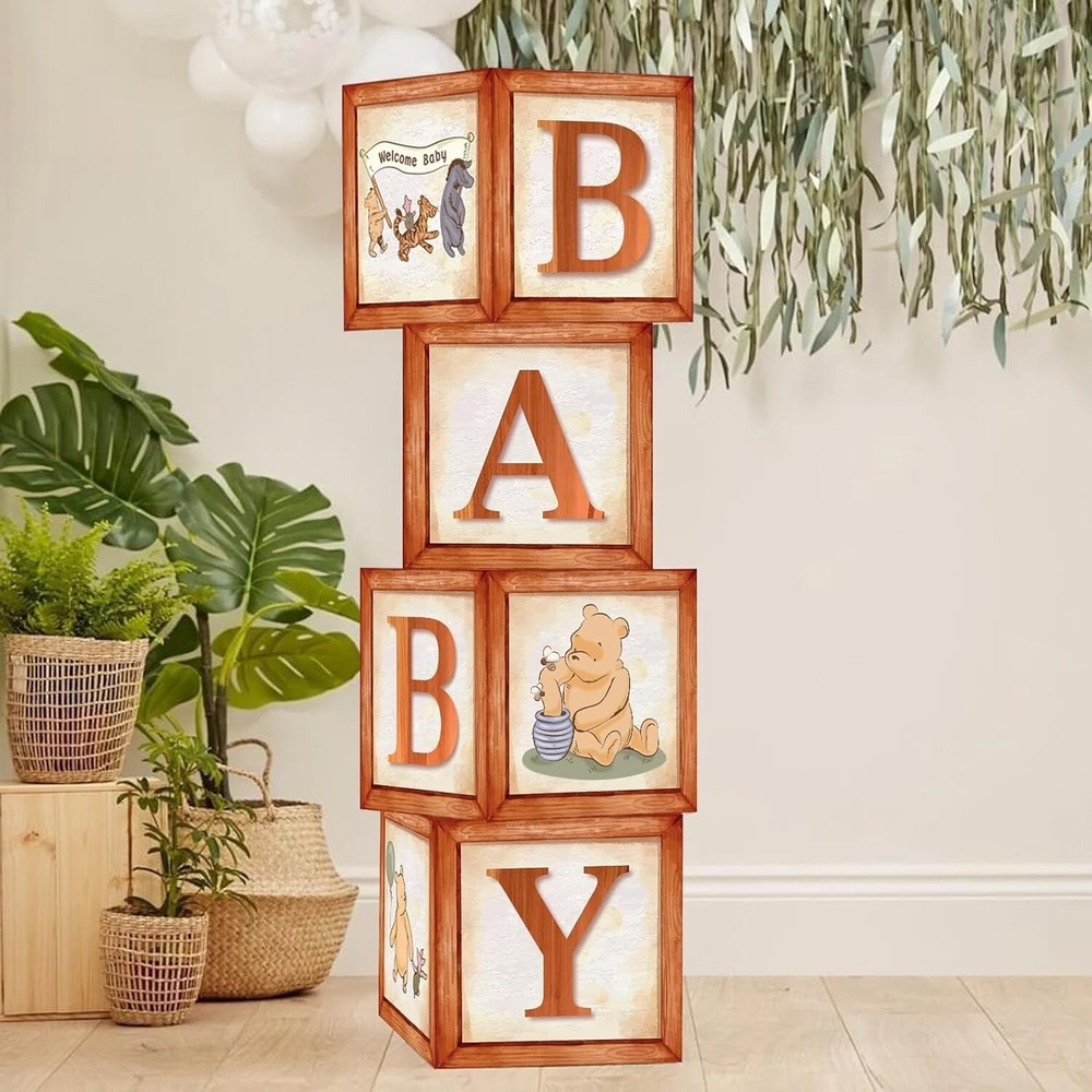 By Classic Winnie Pooh Baby Shower Decorations Boxes Vintage Theme Bear Wooden P