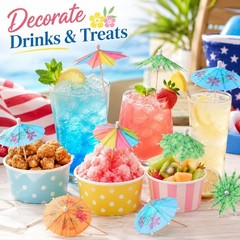 120 Pcs Cocktail Drink Umbrellas: Tropical Party Supplies for Bartenders – Cu…
