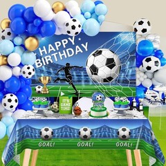 Soccer Party Decorations 116Ppcs 16Ft Blue Balloons Arch Kit Backdrop Cake To…