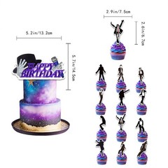 Michael Jackson Birthday Party Decoration Banner Balloon Cupcake Topper Supplies