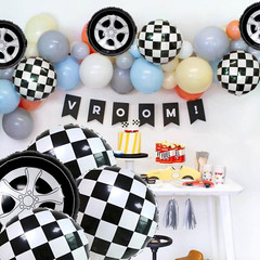 12 PCS Race Car Balloons – Wheel Tire Race Car Birthday Party Supplies 18 Inch M
