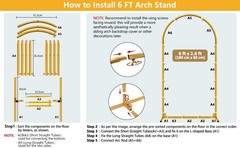 6 FT Wedding Arch Frame Backdrop Stand for Party, Balloon Arch Stand, Wedding