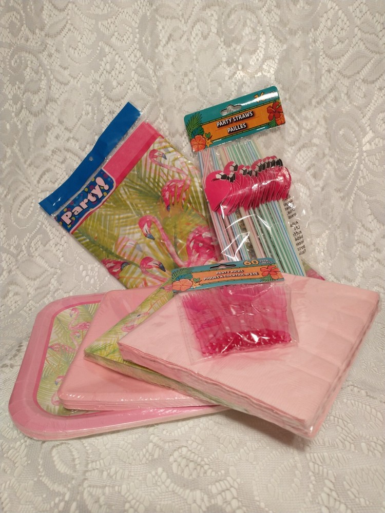 Flamingos Party Packet Home Decor Garden Picnic tblmp1