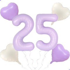 40 inch Light Purple Number 25 52 Balloon for Lavender Birthday Decorations, …