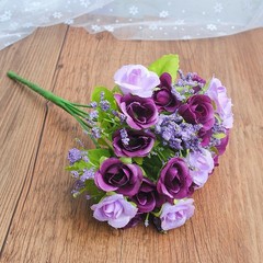 Realistic Fake Rosebuds 22cm Long Silk Material for Living Dining Room Decor