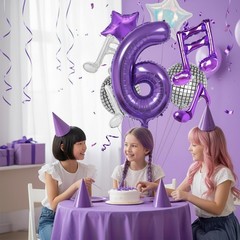 Purple Music Birthday Party Decorations Magical Music Themed Party Supplies, …