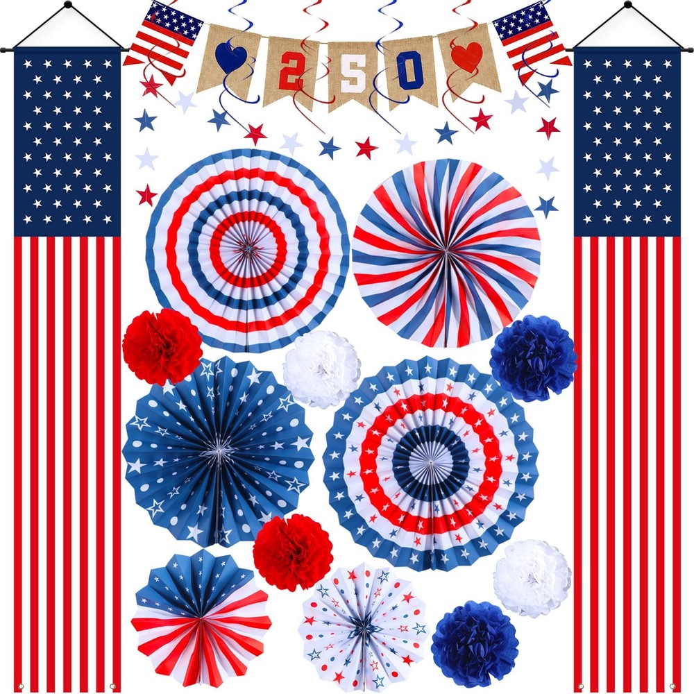 America 250th Anniversary Decorations 4th of July Patriotic Decor Set 22 Pcs …