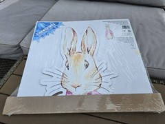 Star Cutouts SC4595 Rabbit With Pink Jacket Water Colour Cardboard Cutout 93cm