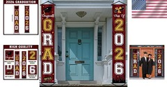Festive Indoor/Outdoor Maroon & Gold Graduation Banners – Class of 2026 Signage