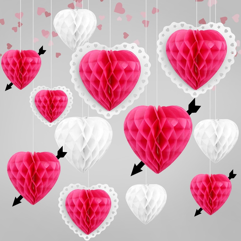 KatchOn, Hanging Hearts Decorations – Pack of 9 | Valentines Day Decorations …