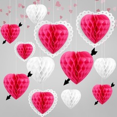 KatchOn, Hanging Hearts Decorations – Pack of 9 | Valentines Day Decorations …
