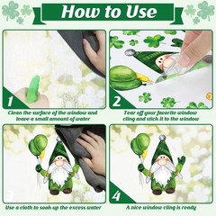 336 PCS St Patricks Day Window Clings, 9 Sheets Patrick’s 9 inches, Green