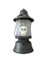 Halloween Skull Lantern Light Up Not Working Hanging Grey Spooky Prop