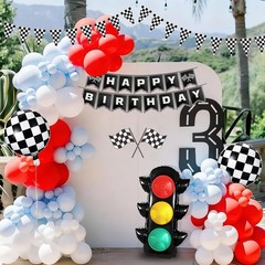Race Car Birthday Party Decorations with Traffic Light Balloons,Automobile Pa…