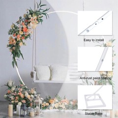 Metal Round Balloon Arch Backdrop Stand for Party Wedding Baby Shower Heavy Duty