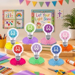 12Pcs VBS 2026 Decorations Honeycomb Centerpieces Double Sided Colorful Light…