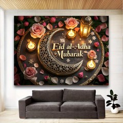Eid Mubarak Party Background Eid Al Adha Islamic Holiday Art Decoration Backdrop