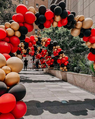 Lukiituke 75PCS Balloon, Black, Red, and Gold (12In and 5In), Casino Theme Party