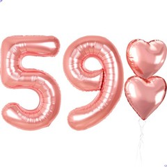 40 inch Rose Gold Balloons for , Number 59 95 Balloon Happy Decorations for R…