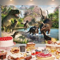 Dinosaur Backdrops For Kids Birthday Party Decoration Banner Jungle Dinosaur Wor