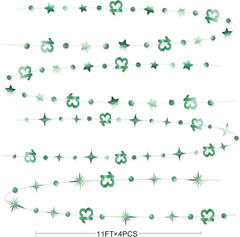 Sage Green 13Th Birthday Decorations Number 13 Circle Dot Twinkle Star Garland M