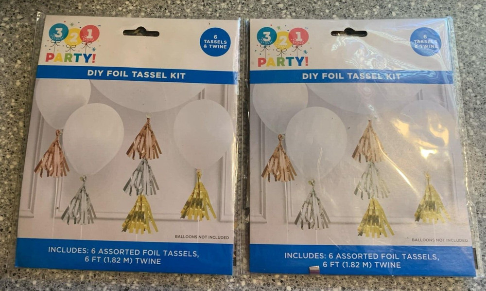 321 Party DIY Foil Tassel Kit 6 Ft Celebration Party Free Shipping USA