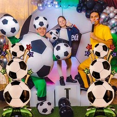 2 Pcs Soccer Balloons Set, Standing Soccer Foil Balloons for Sports Theme Soc…
