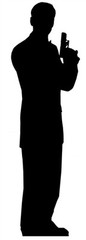 Secret Agent Male Single Pack Silhouette Cardboard Cutout Figure 185cm Tall
