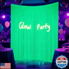 3 Pack 9.9 x 6.6 ft Neon Party Decorations Glow in The Dark Supplies Fluoresc