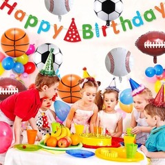 Sports Foil Balloon Set, 16PCS Baseball Soccer Balloon Basketball Football Ba…