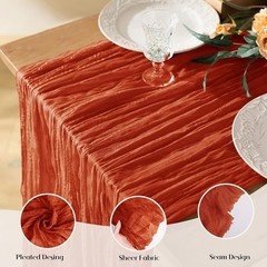 Cheesecloth Table Runner – 10ft Boho Gauze , Bridal Shower Decorations, Wedding