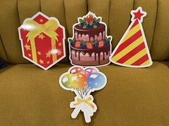 NEW YARD SIGN HAPPY BIRTHDAY LARGE YARD SIGN 17 PCS with 17 METAL