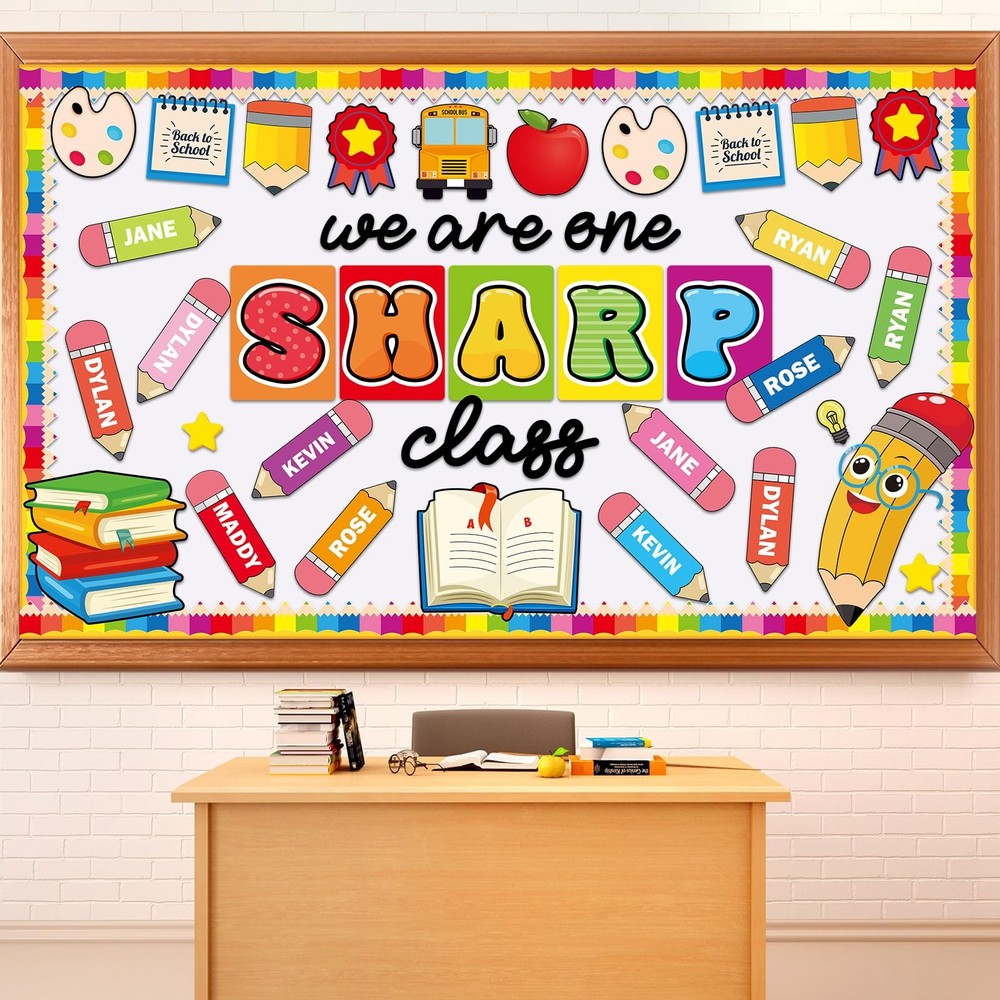 Back To School Bulletin Board Decorations Sharp Class First Day Decor Cutout
