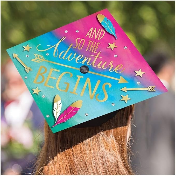 Amscan And So the Adventure Begins Graduation Cap Decorating Kit, One Size, Mult