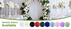 10x8FT White Backdrop Curtains for Parties, Polyester Photo Fabric Curtain