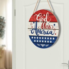 Durable 12″ Round Patriotic Wreath for Memorial Day & 4th of July Celebrations
