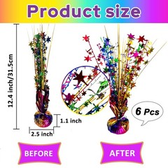 6 Pack Metallic Colorful Table Centerpiece Party Decoration Rainbow Theme Foi…