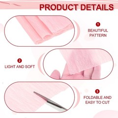 2 Rolls Light Pink Crepe Paper Rolls 7.5ft Long 20 Inch Wide Backdrop DIY
