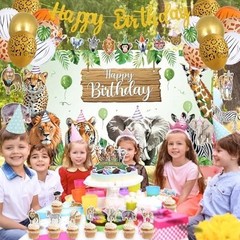 Safari Animals Birthday Party Decorations, Jungle Wild Animals Happy Birthday