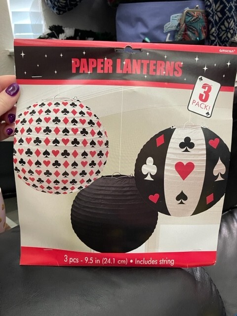 Amscan 3ct. Casino Party Decoration Casino Paper Lanterns Poker Party Lanterns