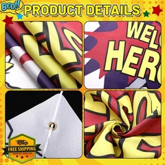 Preboun Hero Party Banner Red Blue