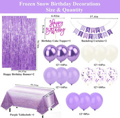 CIEHER 67PCS Purple Birthday Decorations Set – 2Pcs Foil Fringe Curtains Streame