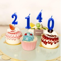 Blue Birthday Candles 5 Candle 5th Five Years Cake Bady Roman Number 5,