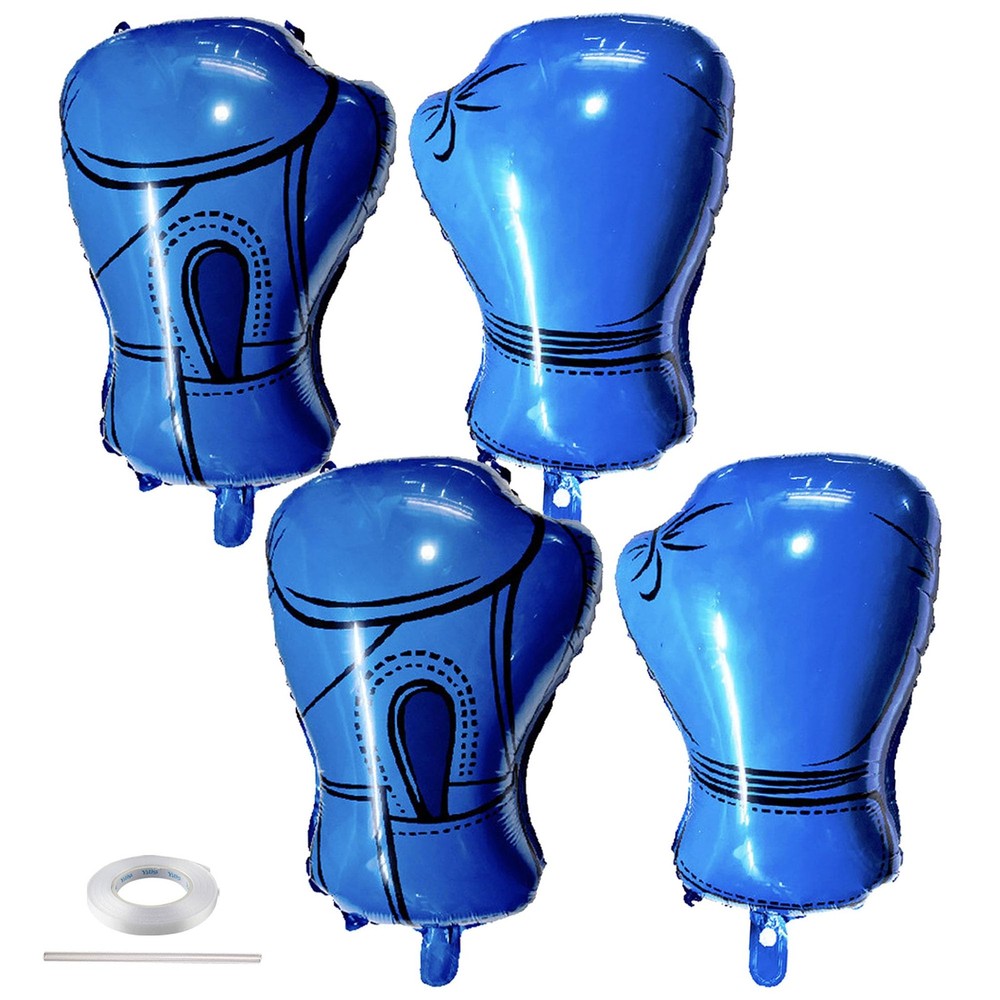 4Pcs Inflatable Boxing Gloves Balloons, Boxing Birthday Party Decorations, Wr…